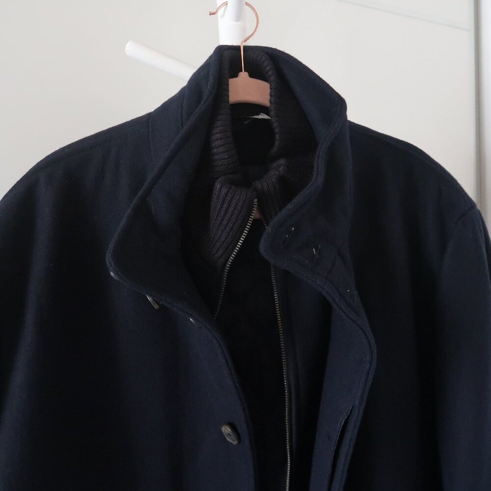 Cardinal of Canada Navy Blue Wool Winter Coat Stand Collar Quilted Lining XXL - Picture 10 of 12